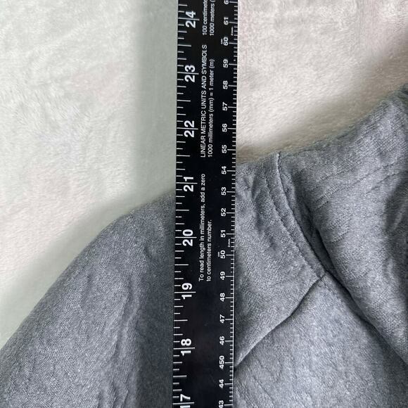 JUICY COUTURE Quilted Texture Sporty Gray High Collar Drawstring Pullover Cozy M - Picture 9 of 12